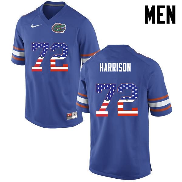 NCAA Florida Gators Jonotthan Harrison Men's #72 USA Flag Fashion Nike Blue Stitched Authentic College Football Jersey MRN4464WT